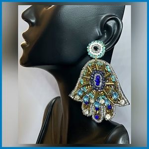 π· π Nicole Miller Beaded Hamsa Boho Earrings